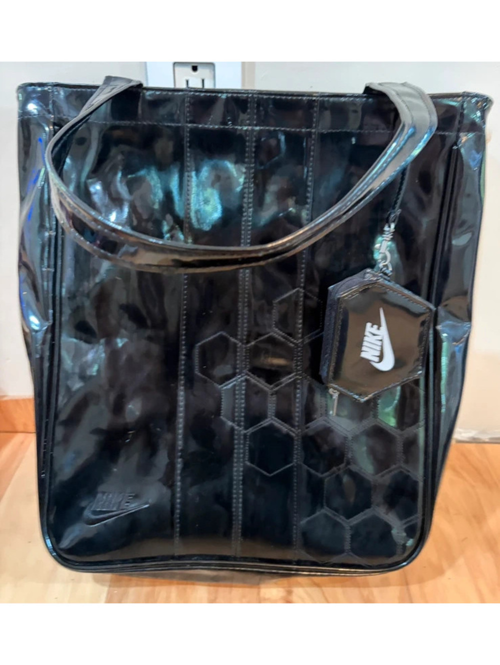 Rare Nike High-Gloss Patent Vinyl Tote Bag & Coin Purse